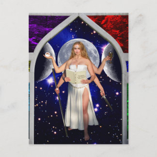 Postal A arte do cartão de Tarot da sacerdotisa