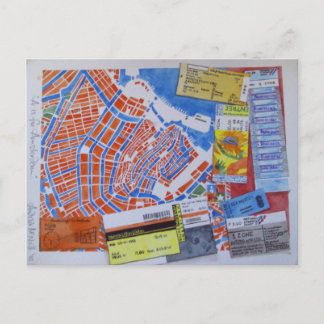 Postal A é para o cartão de Amsterdão