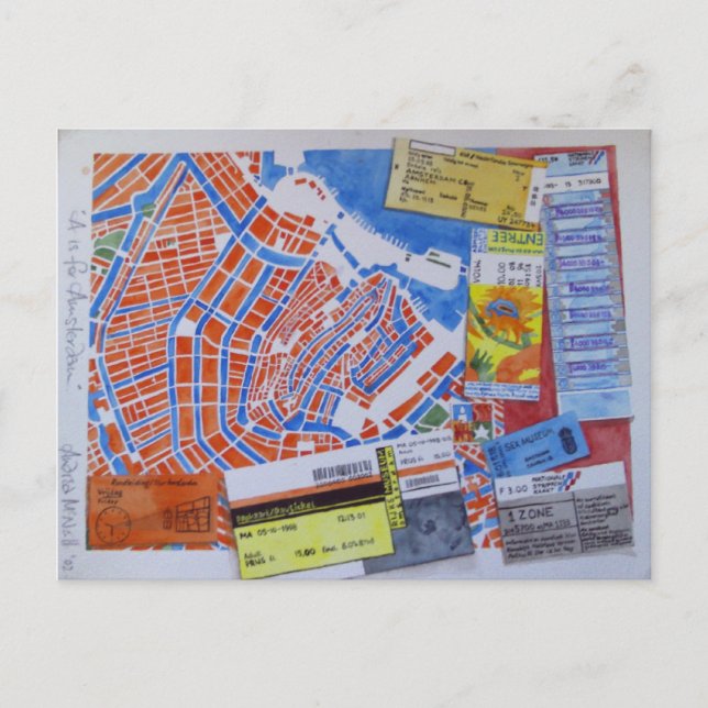 Postal A é para o cartão de Amsterdão (Frente)