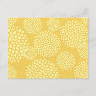 Postal A flor estoura no cartão amarelo