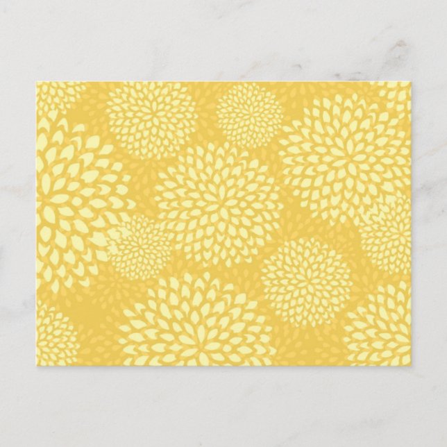 Postal A flor estoura no cartão amarelo (Frente)