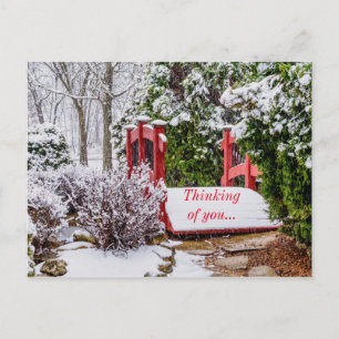Postal A Pequena Ponte Vermelha Pensando Em Você Cartão