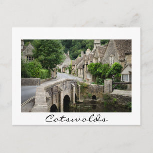 Postal A ponte em Castle Combe, cartão de fronteira bran