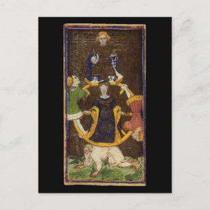 Postal A Roda do Cartão de Tarô Fortune