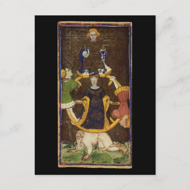 Postal A Roda do Cartão de Tarô Fortune (Frente)