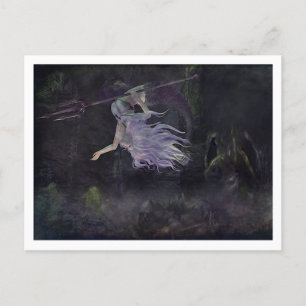 Postal A sereia mancha krakens do bebê, cartão dos