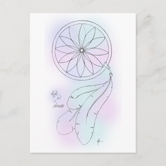 Postal A "vida é" um cartão Pastel ideal de Dreamcatcher (Frente)