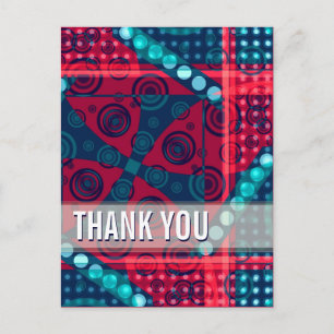 Postal Abstrato de Arte (Azul Vermelho) Obrigado Cartão P