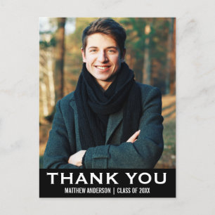 Postal Agradecimento de formatura Foto Moderna Cartão Pos