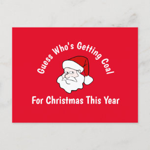 Postal Alguém está recebendo carvão para o cartão de Nata