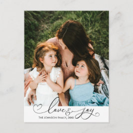 Postal Amor & Alegria | Tipografia de Natal Foto Cartão P