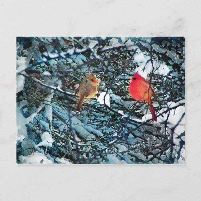 Postal Amor do inverno, cartão (Frente)
