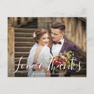 Postal Amor e Obrigados Obrigado cartão com fotos de ca
