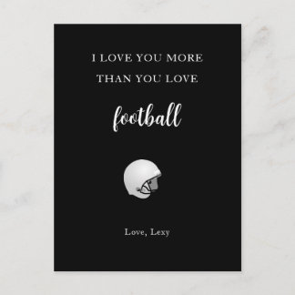 Postal Amor engraçado você mais do que futebol cartão pos