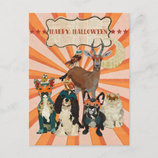 Postal ANIMAIS DE MÁSCARA CARNAVAL HALLOWEEN Cartão posta