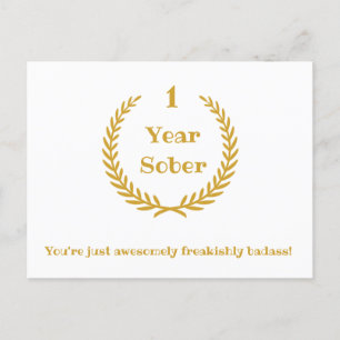 Postal Aniversário de Sobriedade em Cartão Postal, ano pe