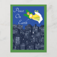 Anjo da Paz na Terra com Cartão Plano de Pombo
