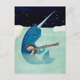 Postal Aquarelle de Narwhal - Narwhal joga cartão de banj