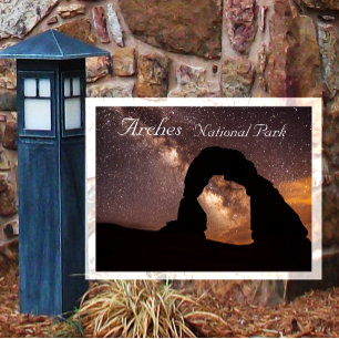 Postal Arco Delicado sob o Céu Estrelado Arches NP Cartão