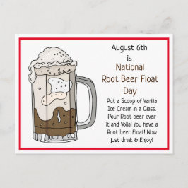 Postal August 6 é Root Beer Float Day | Cartão de Receita