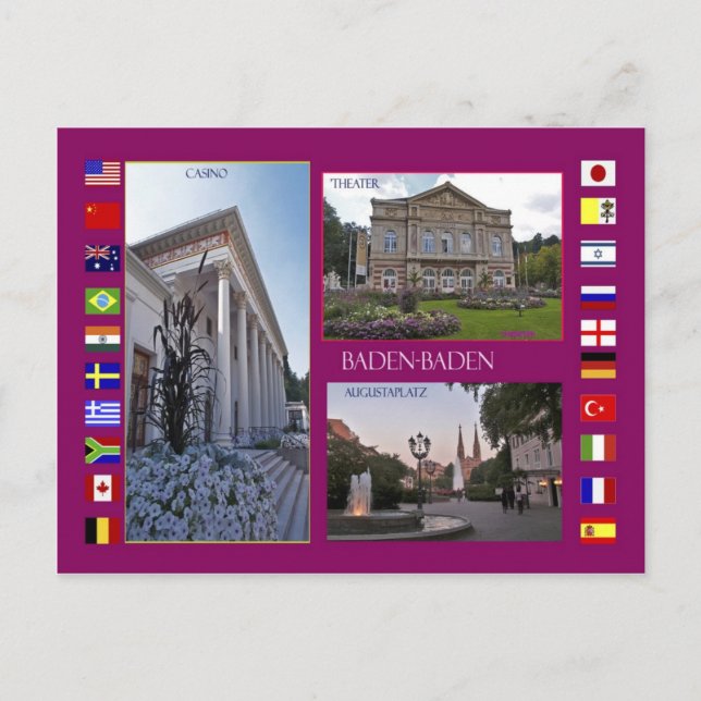 Postal Baden-Baden cartão (Frente)