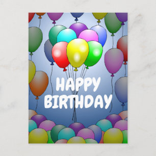 Postal Balões - Cartão de Aniversário