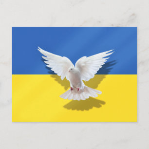 Postal Bandeira da Ucrânia Bandeira de Paz Cartão de Apoi
