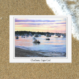 Postal Barcos de Lagostas ao Crepúsculo Cape Cod Cartão P
