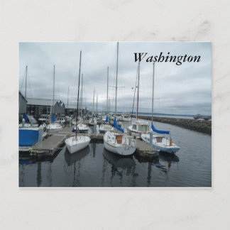 Postal Barcos no cartão do estado de Washington