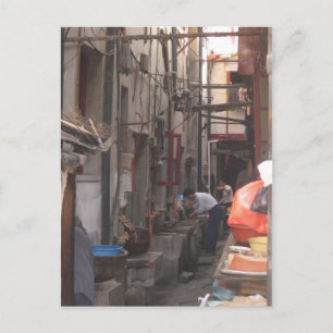 Postal Beco no cartão de Shanghai