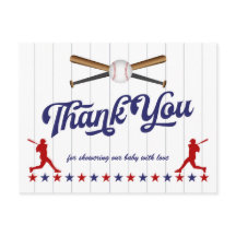 Beisebol, obrigado Chá de fraldas, seu cartão post