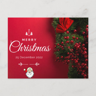 Postal Beleza Vermelha e Cartão de Natal Minimalista