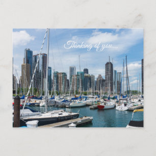 Postal Belo Porto de Chicago Pensando Em Você Cartão Post