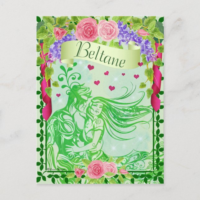 Postal Beltane Pagan Fantasy Art Cartão (Frente)