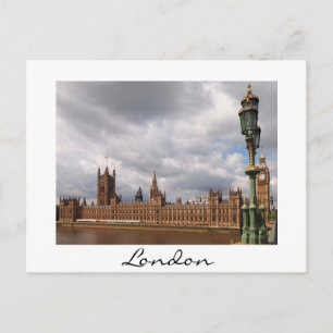 Postal Big Ben e Parlamento em Londres - Cartão branco