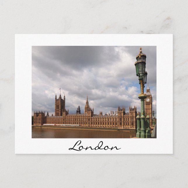 Postal Big Ben e Parlamento em Londres - Cartão branco (Frente)