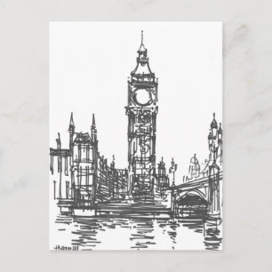 Postal Big Ben no Cartão de Posto de Londres