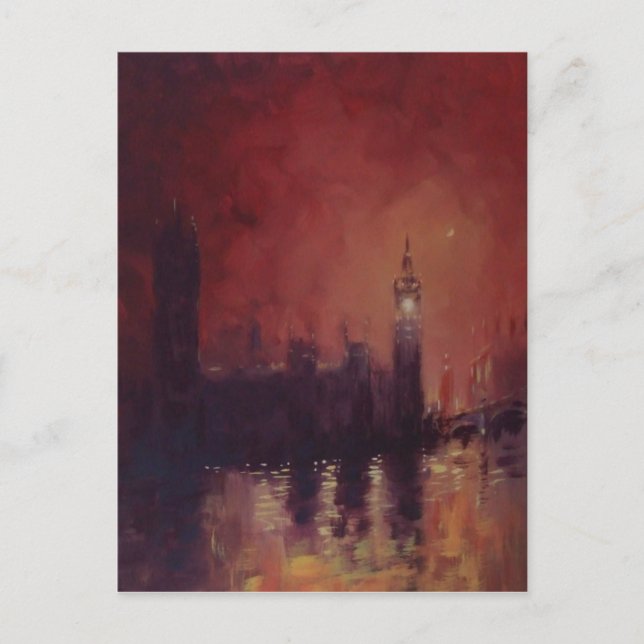 Postal Big Ben No Cartão De Posto Noturno (Frente)