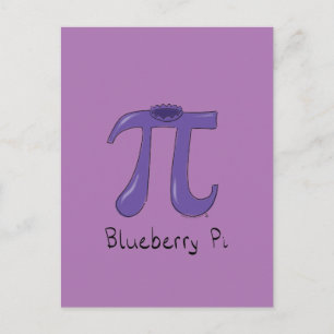 Postal Blueberry Pi Fofo Dia do Pi Matemático Cartão Post