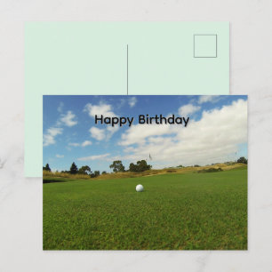 Postal Bola de Golfe no Green, Cartão de Aniversário