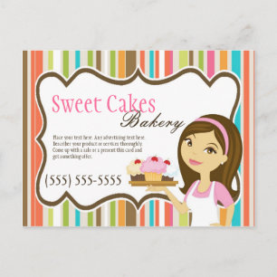 Postal Bolas de Cartão de Publicidade Brunette Baker
