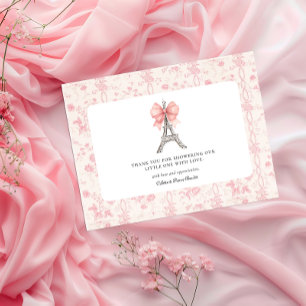 Postal Bom Dia Bebê Cartão de Agradecimento Francês Rosa 