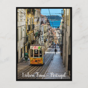 Postal Bonde de Lisboa. Cidade de Lisboa, Portugal Cartão