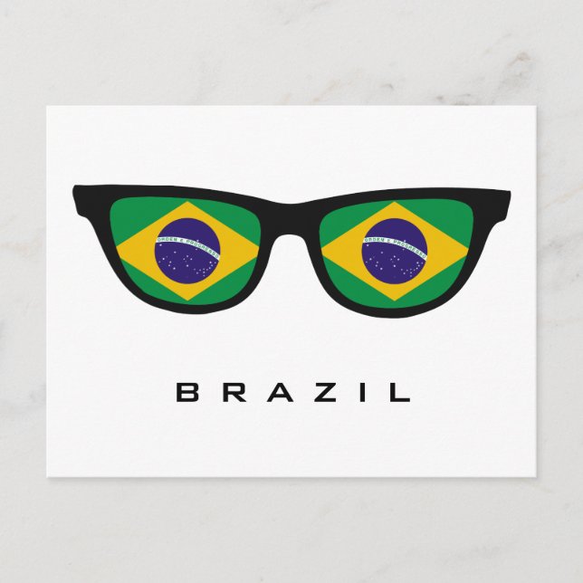 Postal Brasil Shades de texto personalizado e cartão post (Frente)
