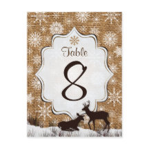 Burlap Russo, Flocos De Neve, Cartão De Número De 