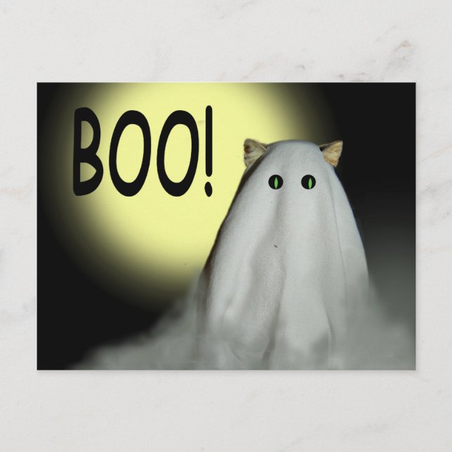 Postal Buu! Cartão de Halloween (Frente)