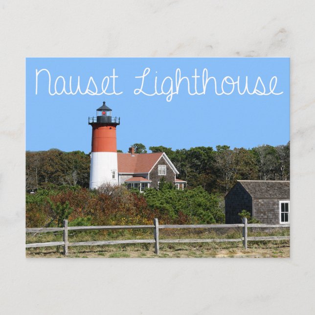 Postal Cabo Cod, Farol De Nauset, Eastham, Cartão De Post (Frente)