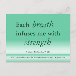 Postal Cada respiro me infunde um cartão de Um Curso em M