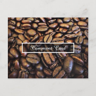 Postal café com cartão de comentário