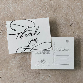 Postal Caligrafia Romântica | Cartão de agradecimento com